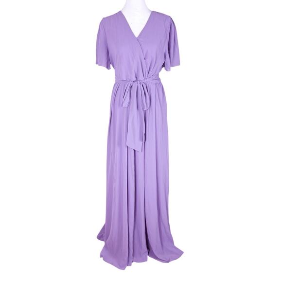 Jessakae Eloise Lilac Purple Belted Maxi Dress Bridesmaid Size Large NWT *Read* - Picture 3 of 11